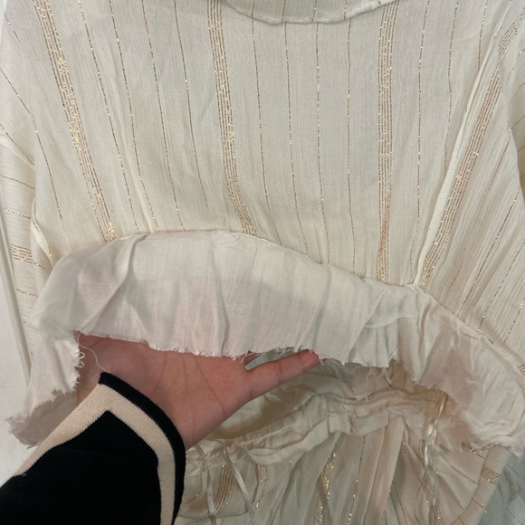 Guess Long Sleeve White and Gold Maxi Dress - Picture 6 of 6